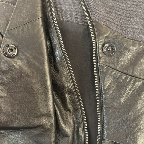 Sportmax defile mixed media wool leather structured dress with shoulderpads IT44 - Picture 16 of 17